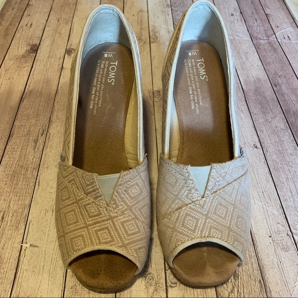 TOMS | Women’s Cork Open Toe Wedges Size 8 - Picture 2 of 8